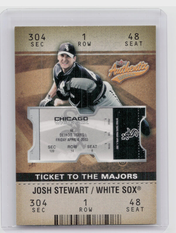 2003 Fleer Authentix Josh Stewart RC SN1850 #117 Sox