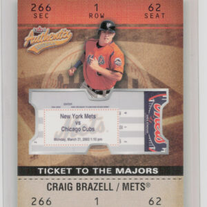 2003 Fleer Rookies & Greats Craig Brazell RC SN1250 #A-164 Mets 2003 Fleer Authe