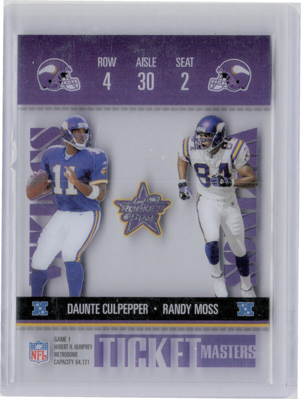 2003 Leaf Rookies & Stars Randy Moss / Daunte Culpepper SN1325 #TM-4 Vikings Tic - Image 3