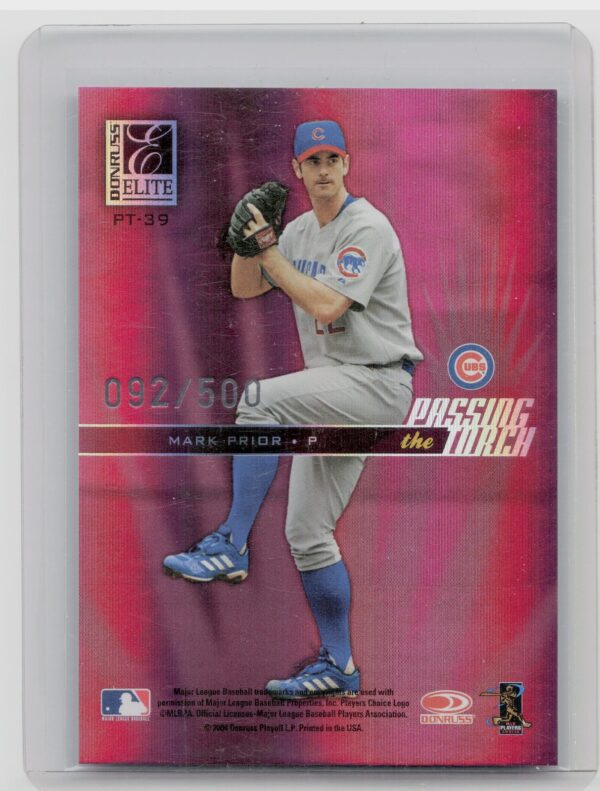 2004 Donruss Elite Greg Maddux / Mark Prior /500 #PT-39 Cubs Passing the Torch - Image 3