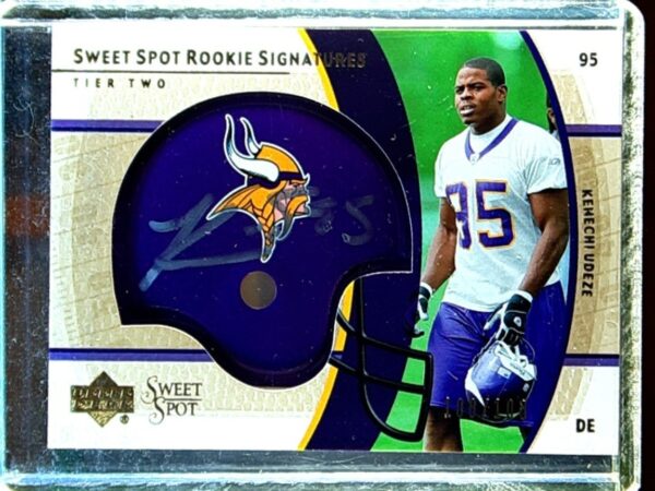 2004 UD Sweet Spot Kenechi Udeze Gold Rookie Autographs AUTO 100/100 #233 Viking