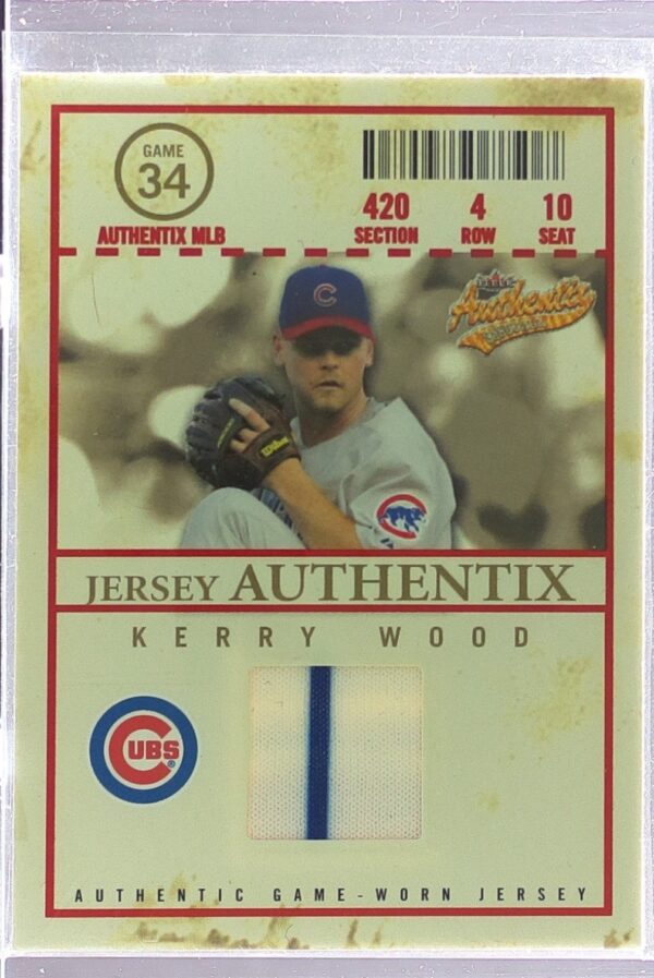 2005 Fleer Authentix Kerry Wood JSY #JA-KW Jersey Authentix General Admission