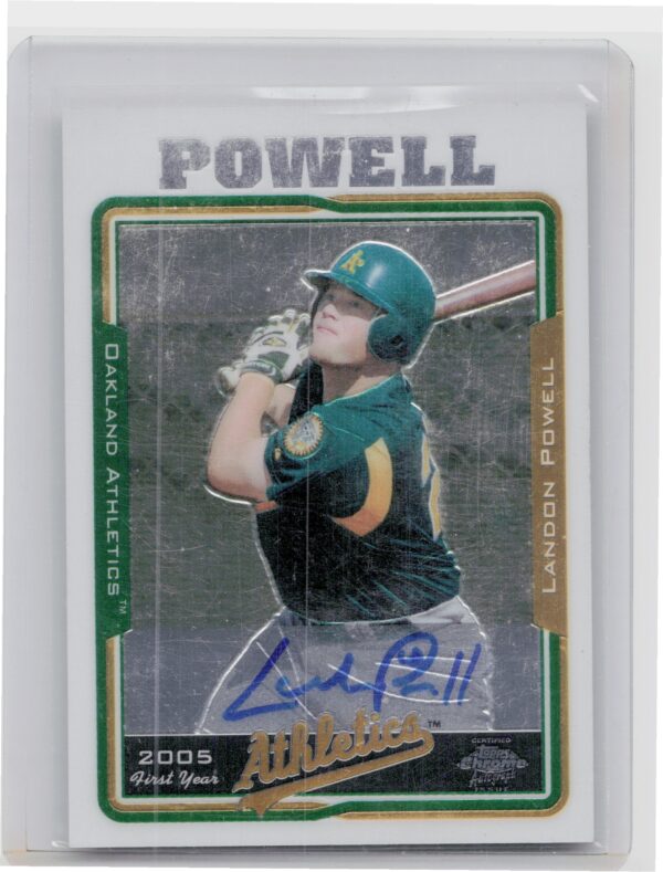 2005 Topps Chrome Landon Powell AU RC #244 Athletics