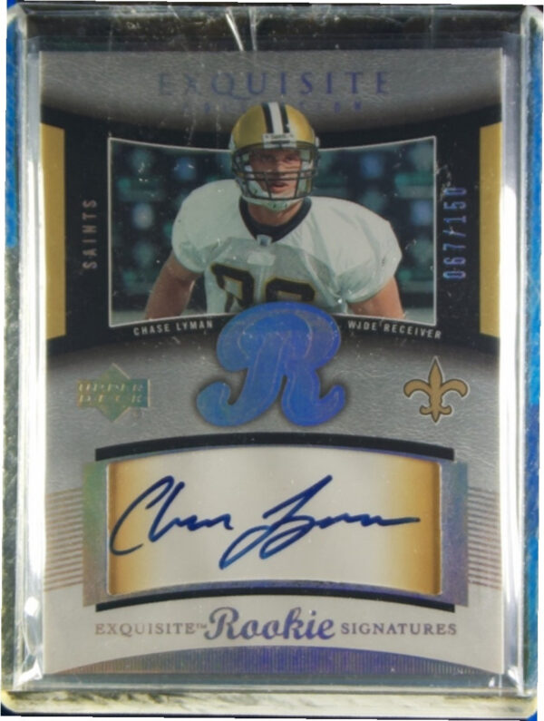 2005 Upper Deck Exquisite Collection Chase Lyman AU SN150 RC #61 Saints