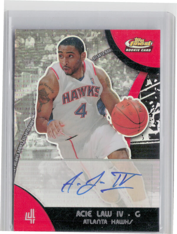 2007-08 Finest Acie Law IV AU #95 Hawks Rookie Autographs Refractors
