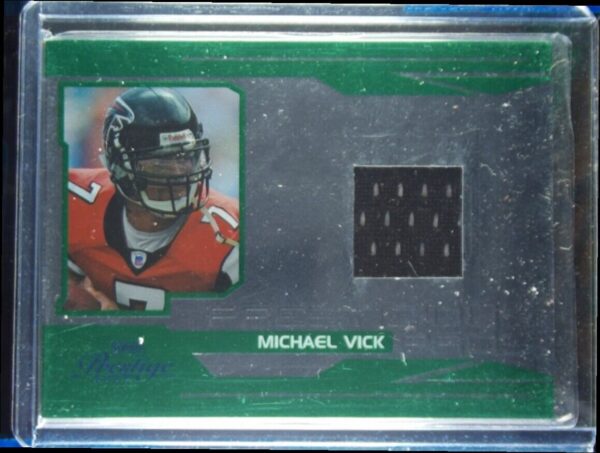 2007 Playoff Prestige Michael Vick MEM SN100 #PP-35 Falcons Prestigious Pros Mat