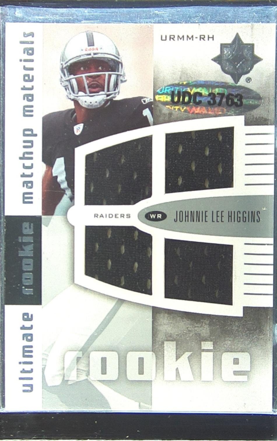 2007 UD Ultimate Collection Sidney Rice / Johnnie Lee Higgins /99 JSY Rookie RC - Image 3