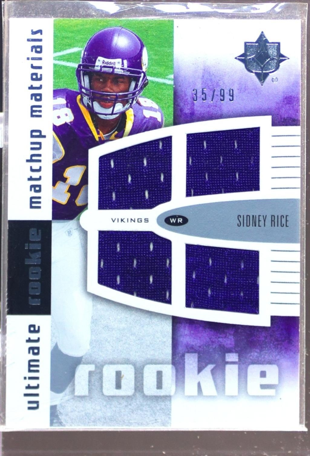 2007 UD Ultimate Collection Sidney Rice / Johnnie Lee Higgins /99 JSY Rookie RC