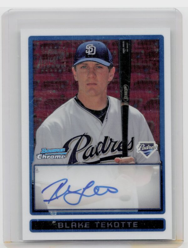 2009 Bowman Blake Tekotte AU #BCP118 Padres Chrome Autograph Prospects