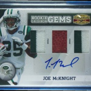 2010 Panini Gridiron Gear Joe McKnight AU SN20 MEM #283 Jets Rookie Gridiron Gem