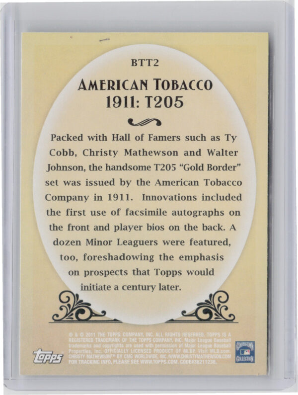 2011 Topps American Tobacco 1911 T205 #BTT2 Giants Before There Was Topps - Image 3