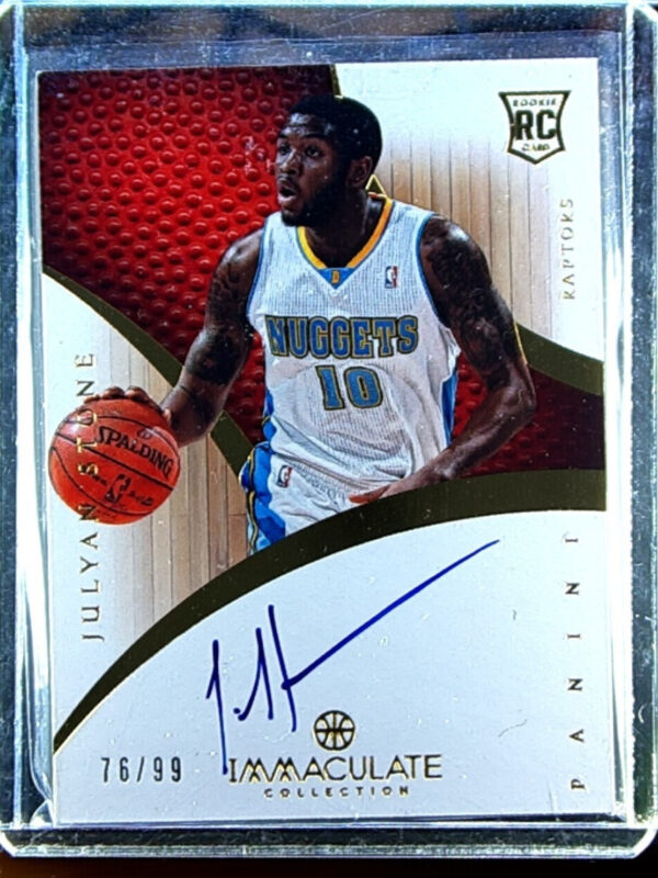 2012-13 Panini Immaculate Collection Julyan Stone AU RC SN99 #195 Raptors