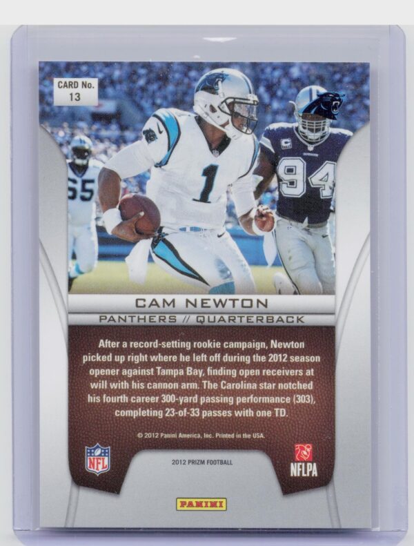 2012 Prizm Cam Newton #13 Panthers Brilliance - Image 3