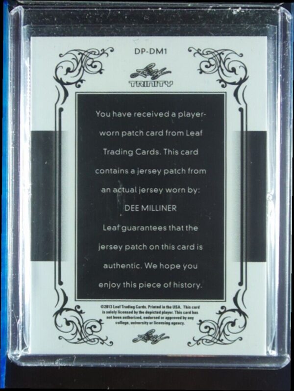 2013 Leaf Trinity Dee Milliner SN60 MEM #DP-DM1 Tide Jumbo Patch Bronze - Image 3