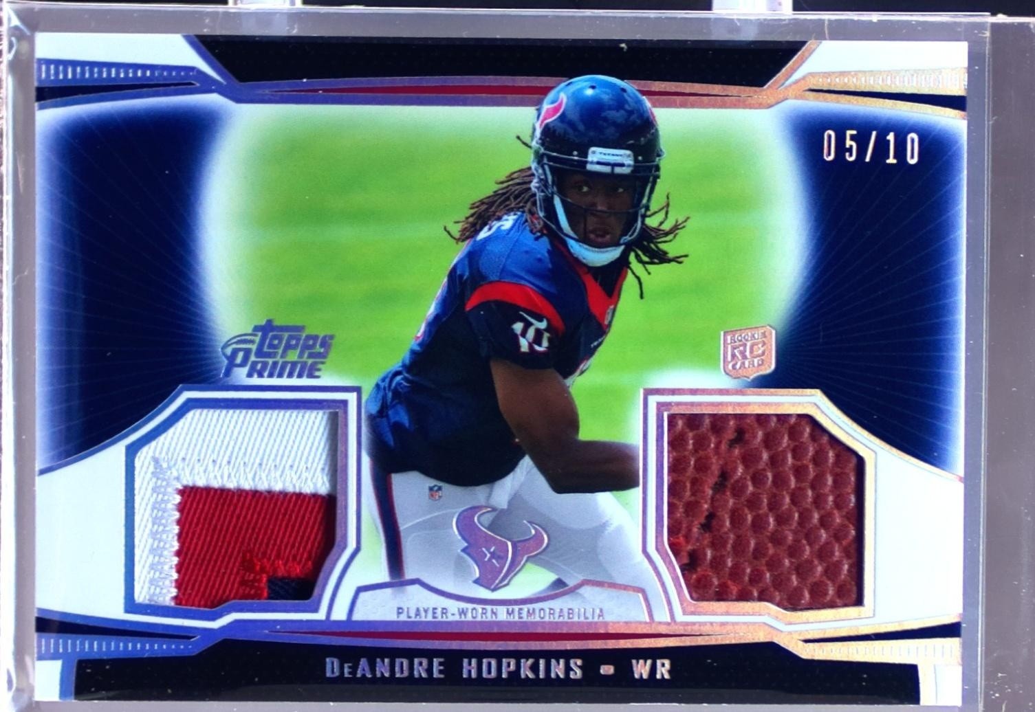 2013 Topps Prime DeAndre Hopkins /10 JSY RC #DR-DH Dual Relics Silver Rainbow