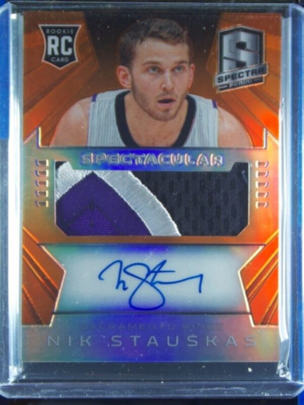 2014-15 Panini Spectra Nik Stauskas AU SN25 MEM #SS-NS Kings Spectacular Swatche