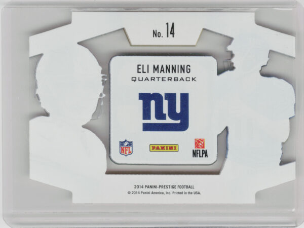 2014 Panini Prestige Eli Manning #14 Giants Captains - Image 3