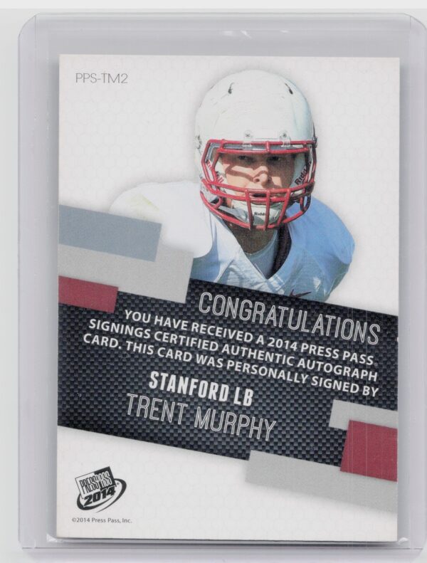 2014 Press Pass Trent Murphy AU #PPS-TM Cardinals Autographs Silver - Image 3