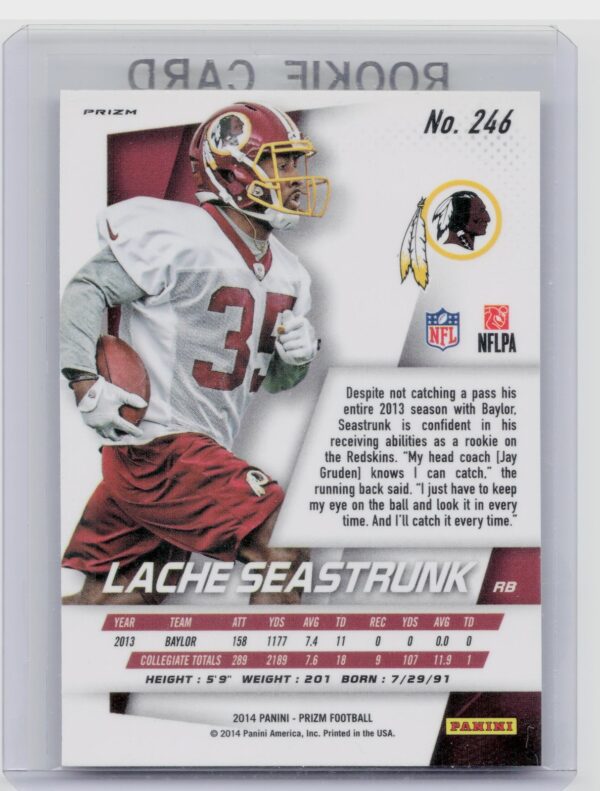 2014 Prizm Lache Seastrunk Purple Prizm #246 Redskins - Image 3