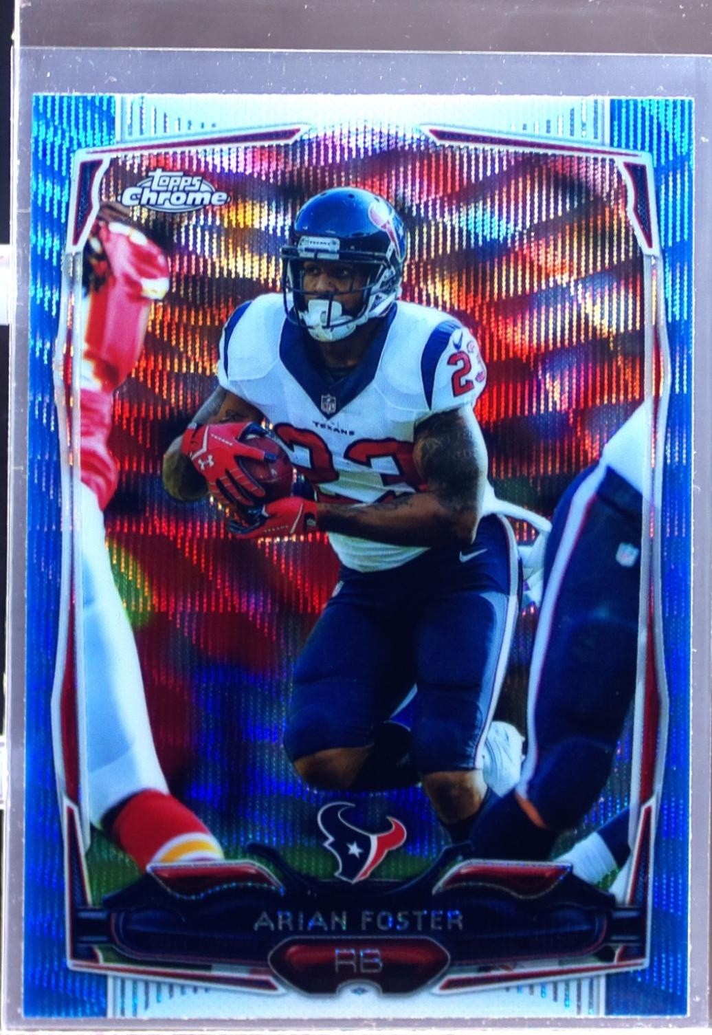 2014 Topps Chrome Arian Foster Blue Wave Refractor #107 Texans