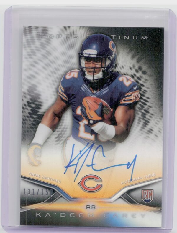 2014 Topps Platinum Ka’Deem Carey AU SN150 #10 Bears Autographs Black Refractors