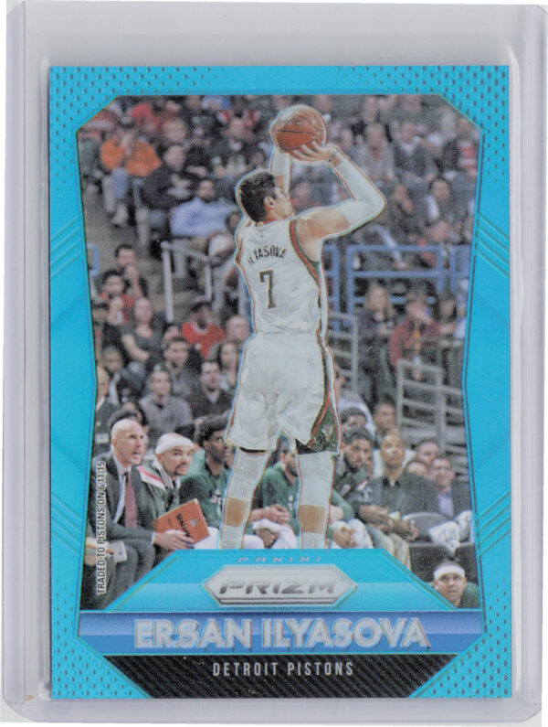 2015-16 Panini Prizm Ersan Ilyasova Light Blue Prizms SN199 #100 Pistons