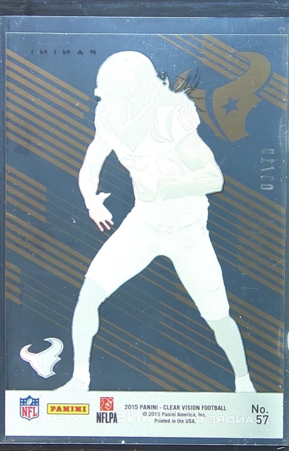 2015 Clear Vision DeAndre Hopkins Gold /10 #57 Texans - Image 3