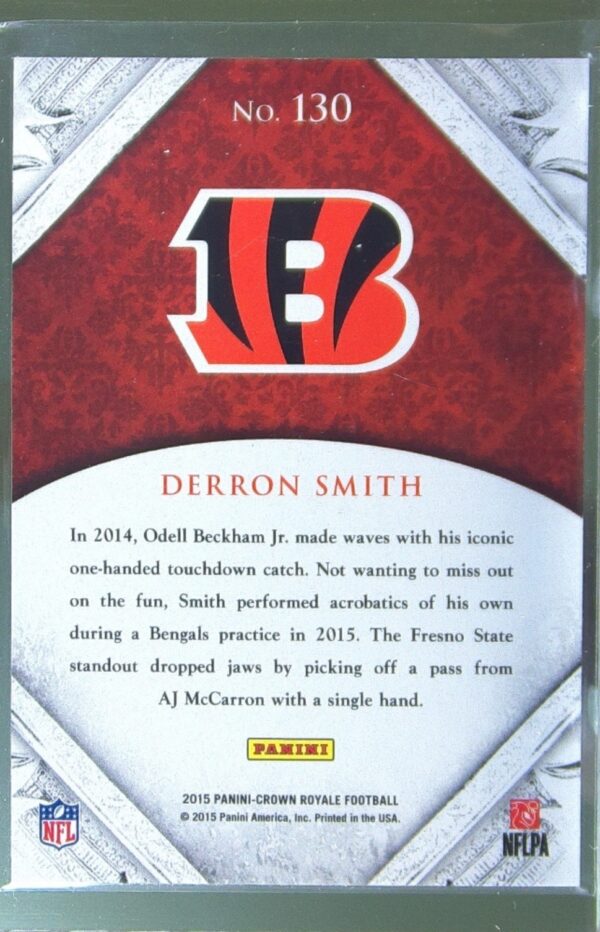 2015 Crown Royale Derron Smith RC #130 Bengals - Image 3