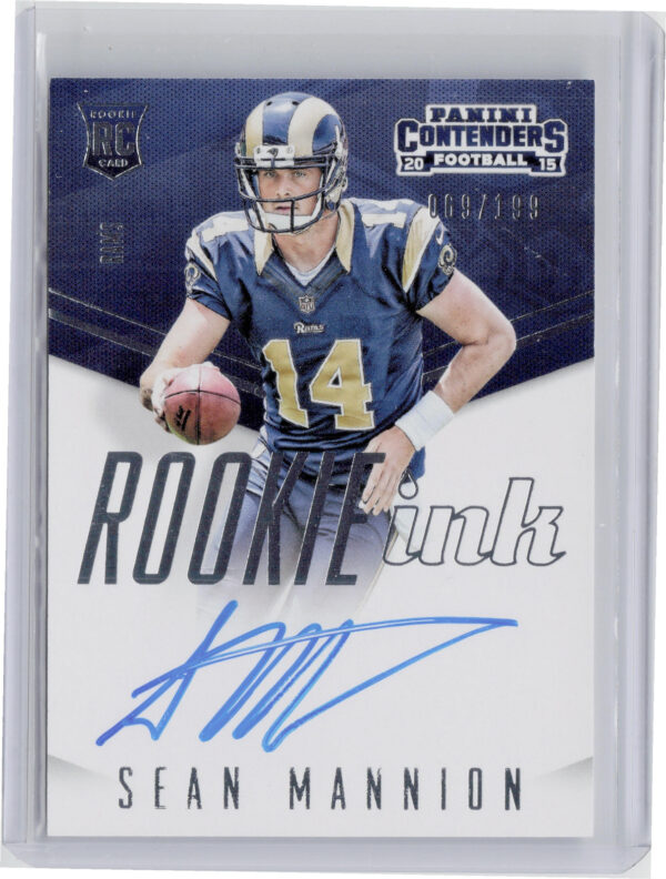 2015 Panini Contenders Sean Mannion AU SN199 #INK-SM Rams Rookie Ink RPS