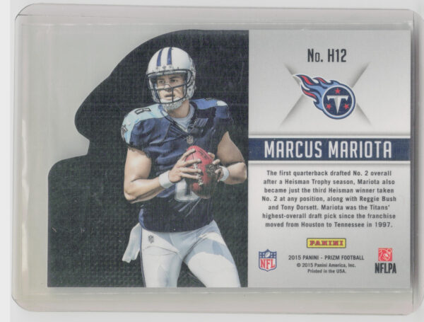 2015 Panini Prizm Marcus Mariota #H12 Titans Helmets - Image 3