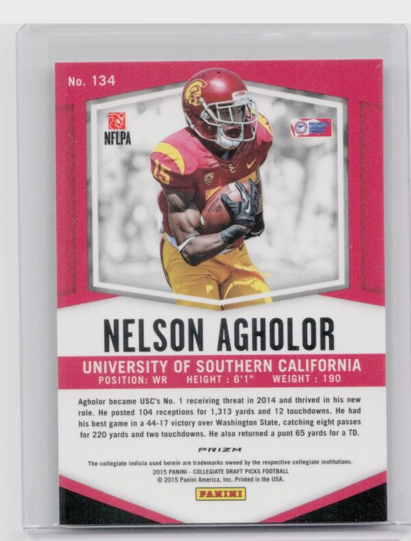 2015 Prizm Collegiate Draft Picks Nelson Agholor Prizms #134 Trojans - Image 3