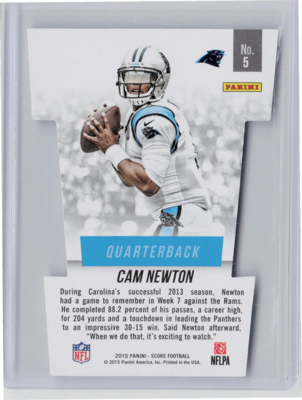 2015 Score Cam Newton #5 Panthers Precision Passers Night Camo - Image 3
