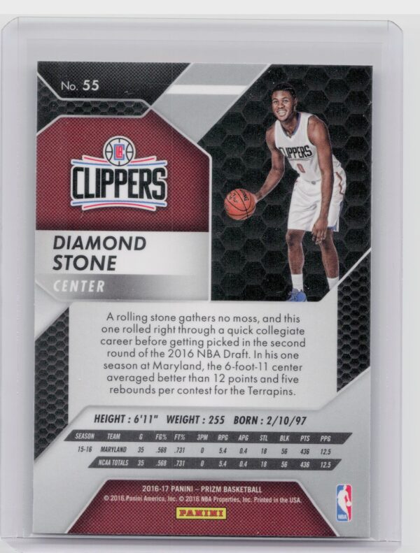 2016-17 Prizm Diamond Stone RC #55 Clippers - Image 3