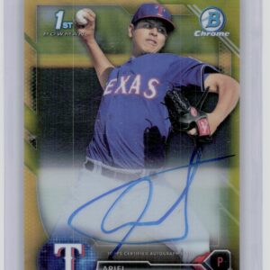 2016 Bowman Ariel Jurado AU SN50 #CPA-AJ Rangers Chrome Prospect Autographs Gold