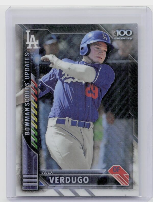 2016 Bowman Chrome Alex Verdugo #BSU-AV Dodgers Scouts' Top 100 Updates