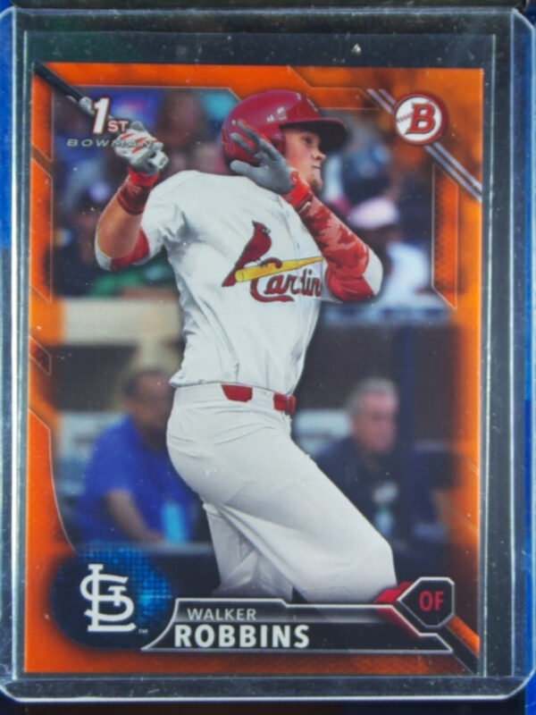 2016 Bowman Draft Walker Robbins Orange Border SN25 #BD-7 Cardinals