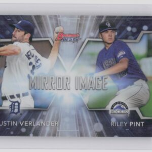 2016 Bowman's Best Riley Pint  / Justin Verlander #MI-3 Tigers Mirror Image