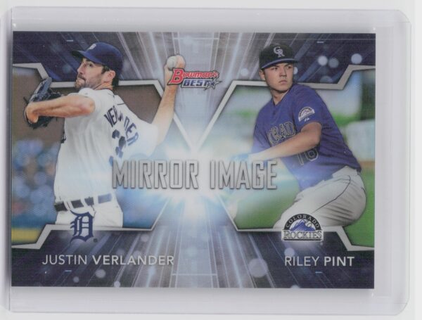 2016 Bowman's Best Riley Pint  / Justin Verlander #MI-3 Tigers Mirror Image
