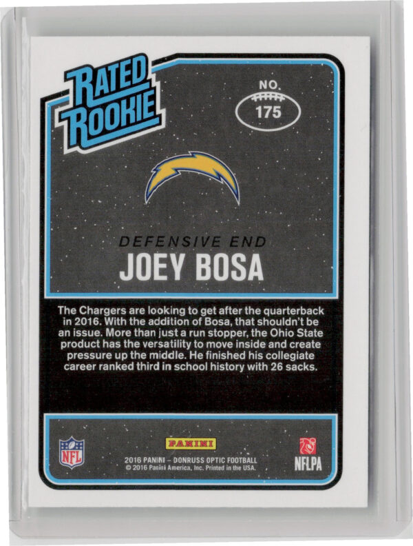 2016 Donruss Optic Joey Bosa RC #175 Chargers - Image 3