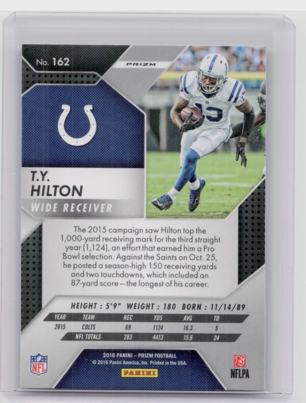 2016 Panini Prizm T.Y. Hilton Prizm #162 Colts - Image 3