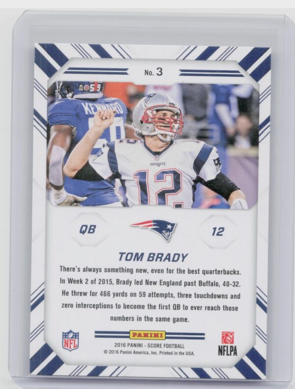 2016 Score Tom Brady #3 Patriots Chain Reaction - Image 3