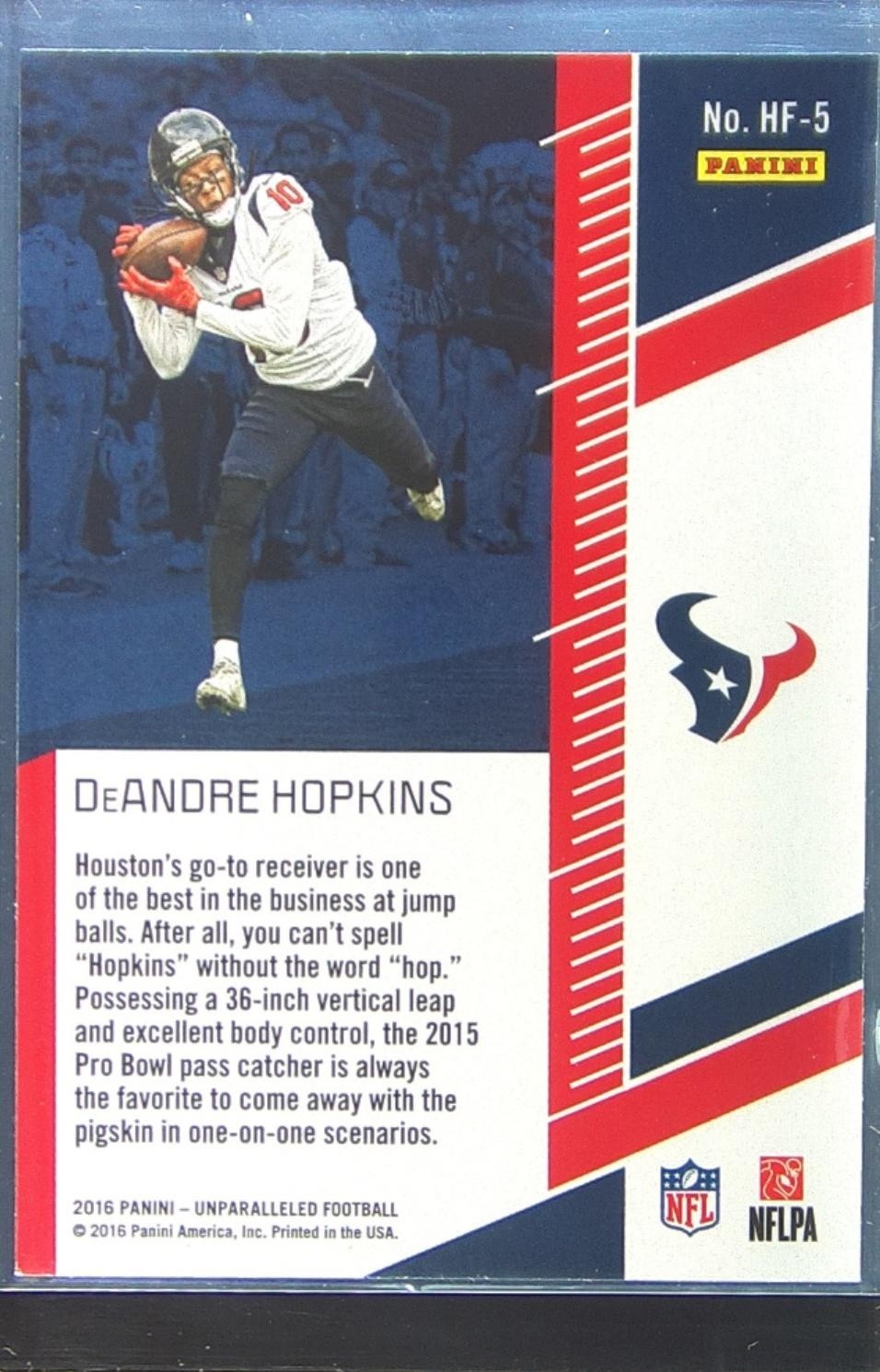 2016 Unparalleled DeAndre Hopkins #HF-5 Texans High Flyers - Image 3