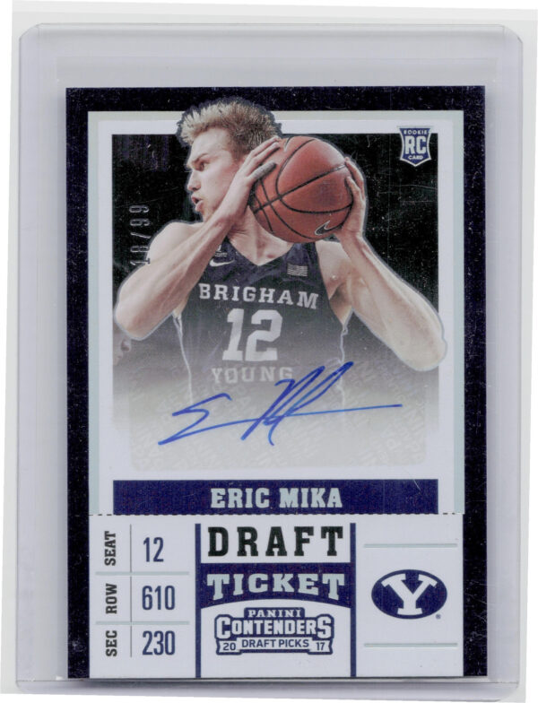 2017-18 Panini Contenders Draft Picks Eric Mika AU SN99 #106 Cougars College Dra