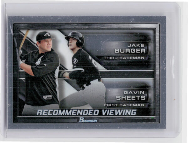 2017 Bowman Draft Jake Burger / Gavin Sheets #RV-CWS Sox Recommended Viewing