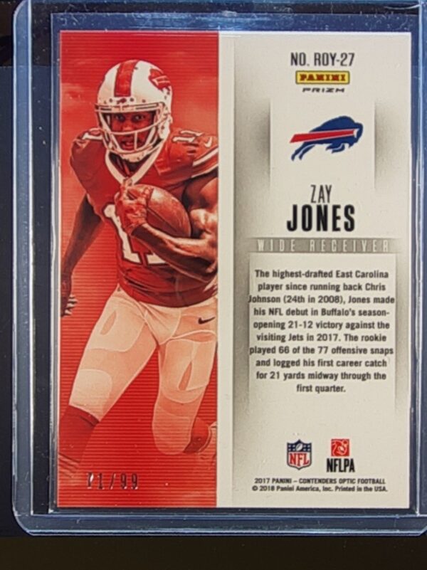 2017 Contenders Optic Zay Jones /99 #ROY-27 Bills Rookie of the Year Contenders - Image 3