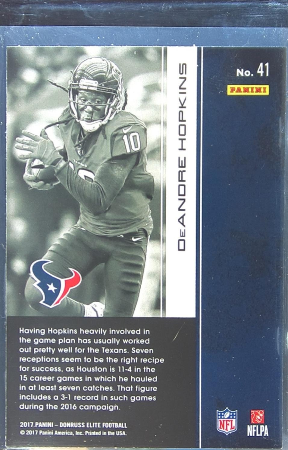 2017 Donruss Elite DeAndre Hopkins Green #41 Texans - Image 3