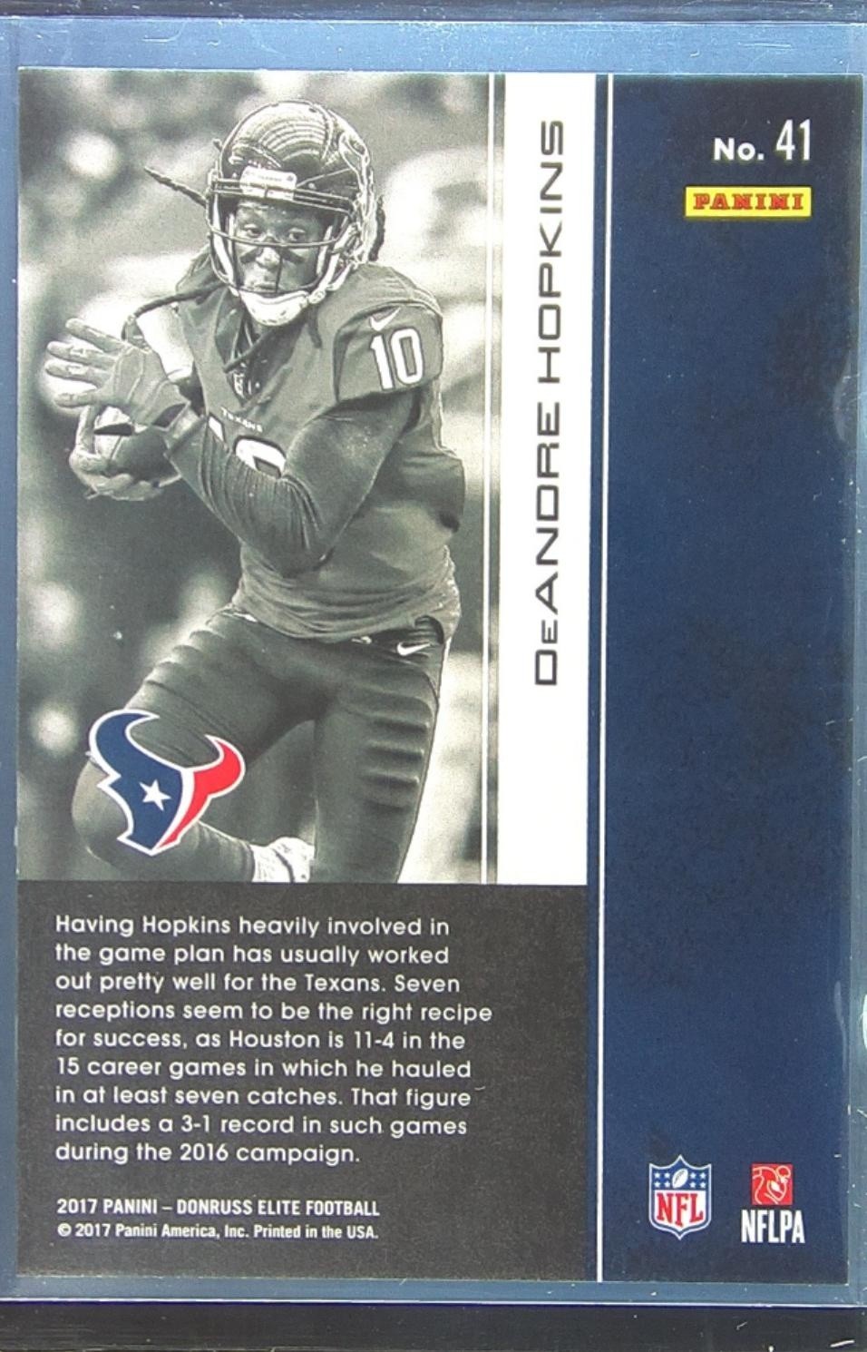 2017 Donruss Elite DeAndre Hopkins Red /149 #41 Texans - Image 3