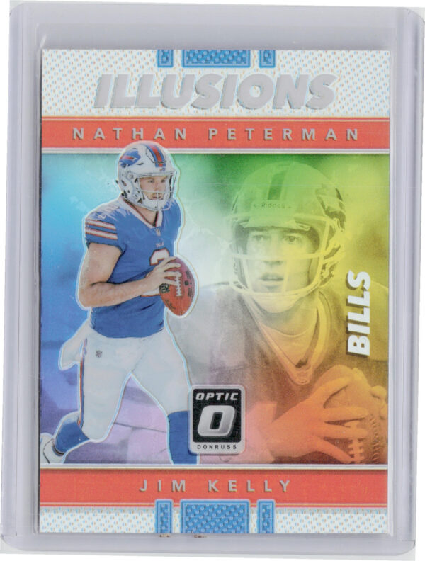 2017 Donruss Optic Jim Kelly / Nathan Peterman #1 Bills Illusions