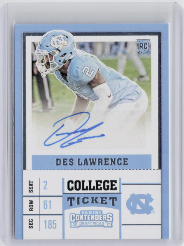 2017 Panini Contenders Draft Picks Des Lawrence AU #285 Heels
