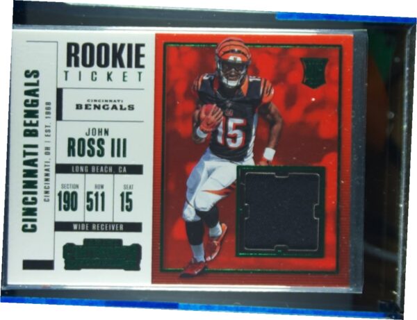 2017 Panini Contenders John Ross III MEM VAR #SW-26 Bengals Rookie Ticket Swatch